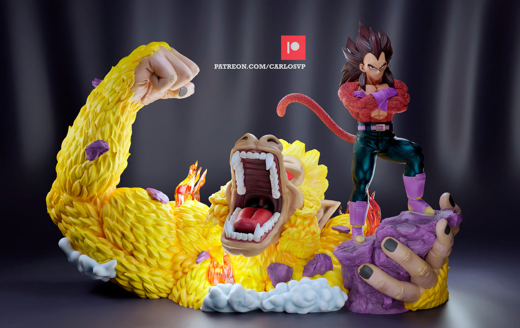 Goku ssj4 ,Vegeta ssj4 y Ozaru - Dragon Ball - Carlos V
