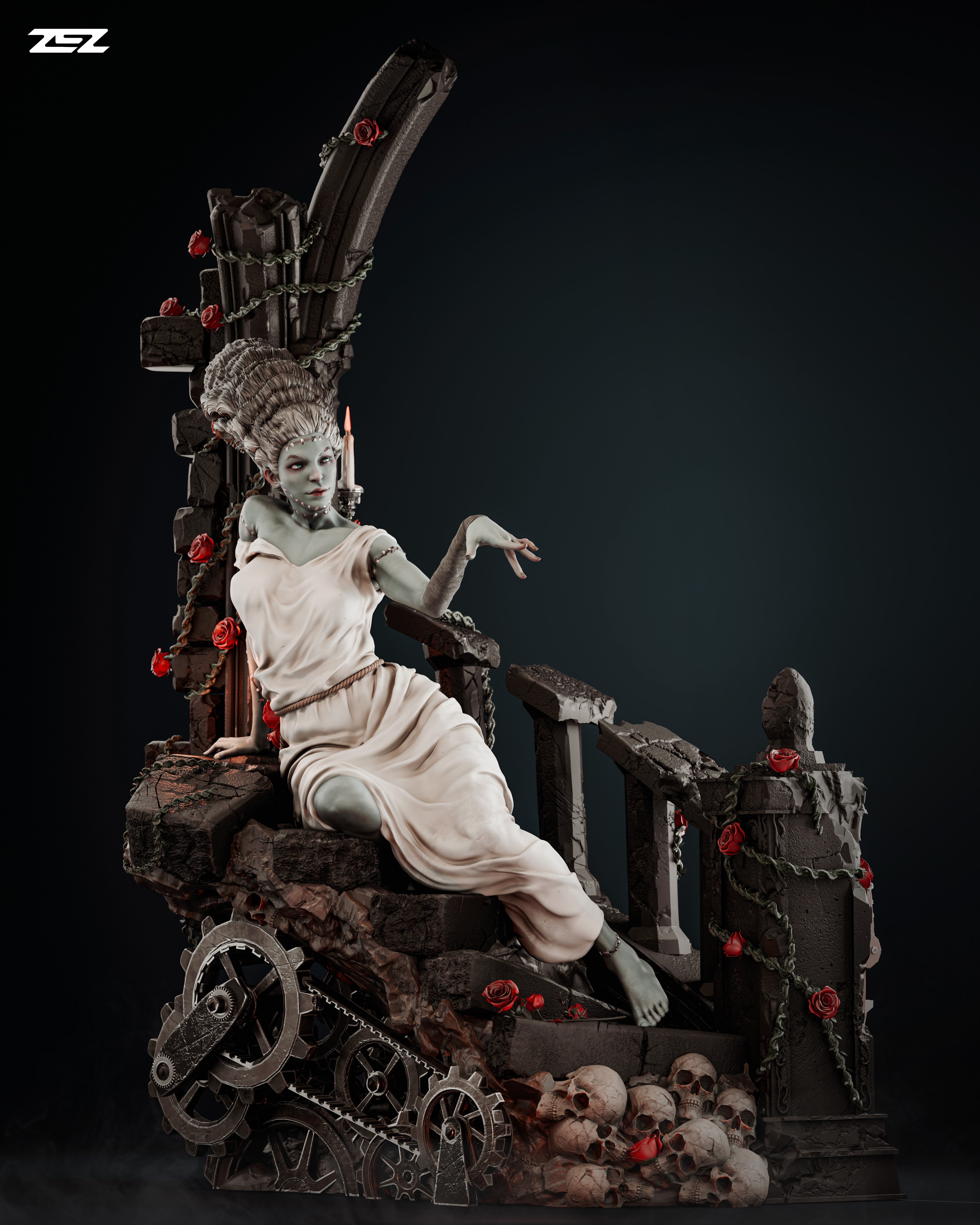 FRANKENSTEIN Y SU NOVIA DIORAMA