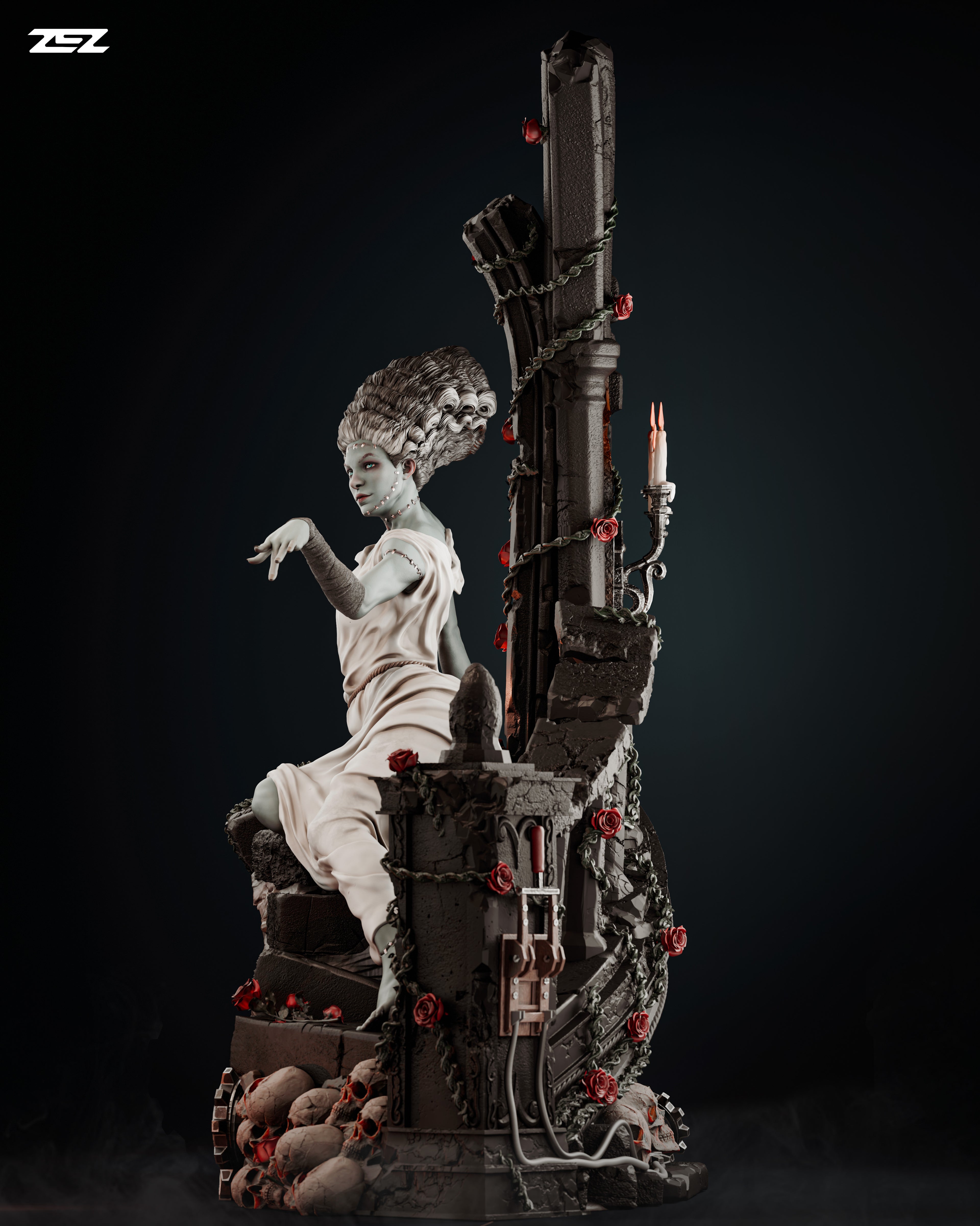 FRANKENSTEIN Y SU NOVIA DIORAMA