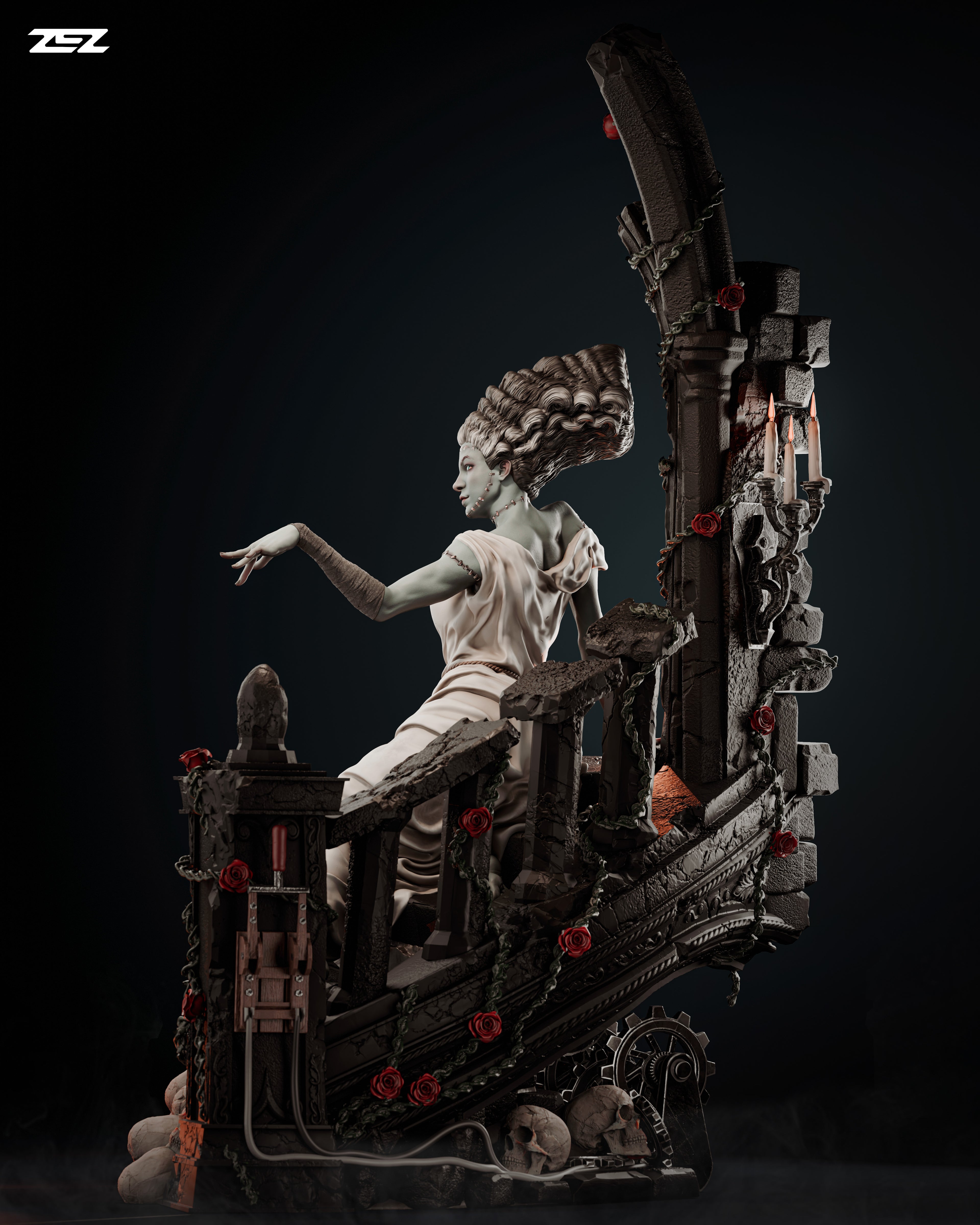 FRANKENSTEIN Y SU NOVIA DIORAMA