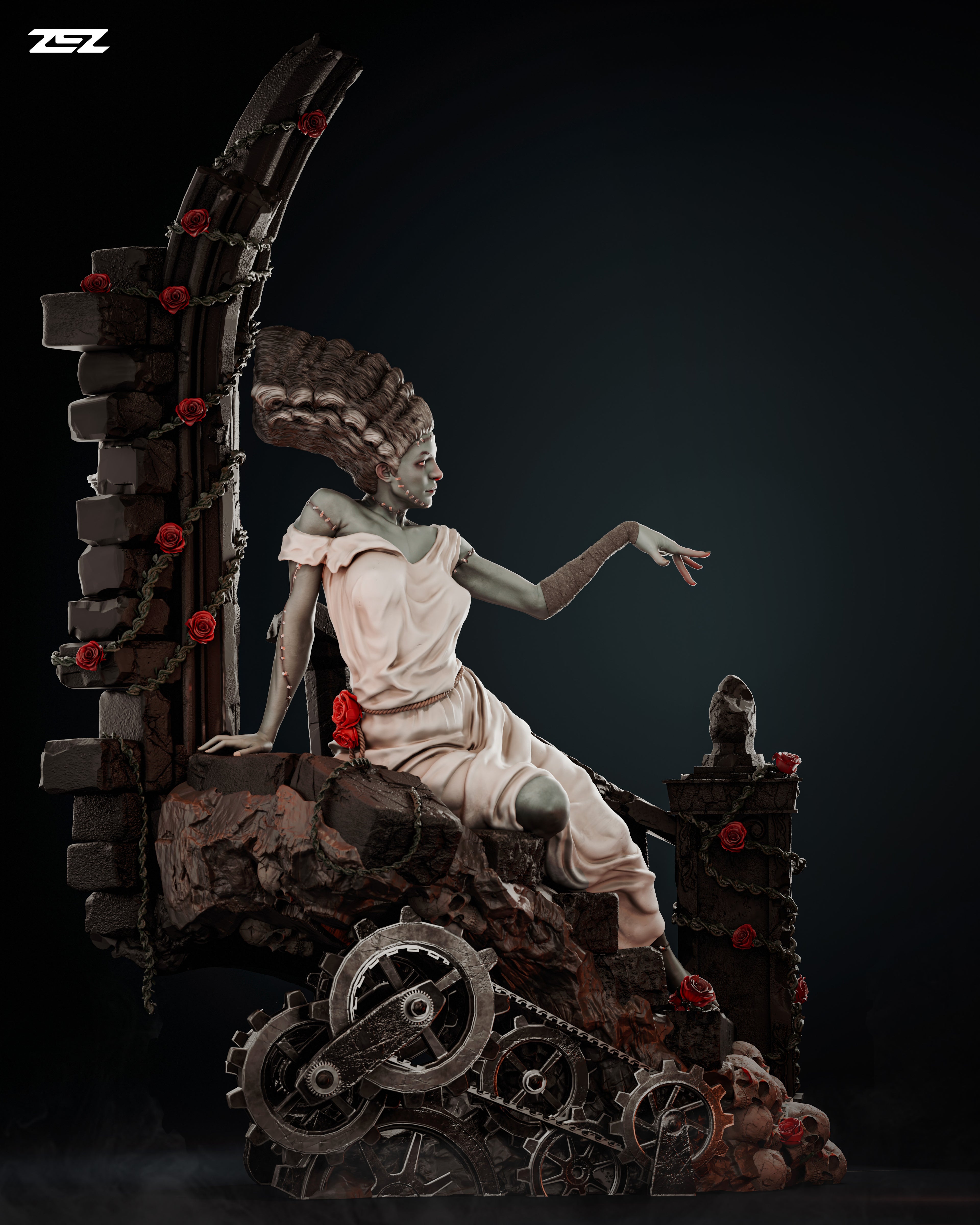 FRANKENSTEIN Y SU NOVIA DIORAMA