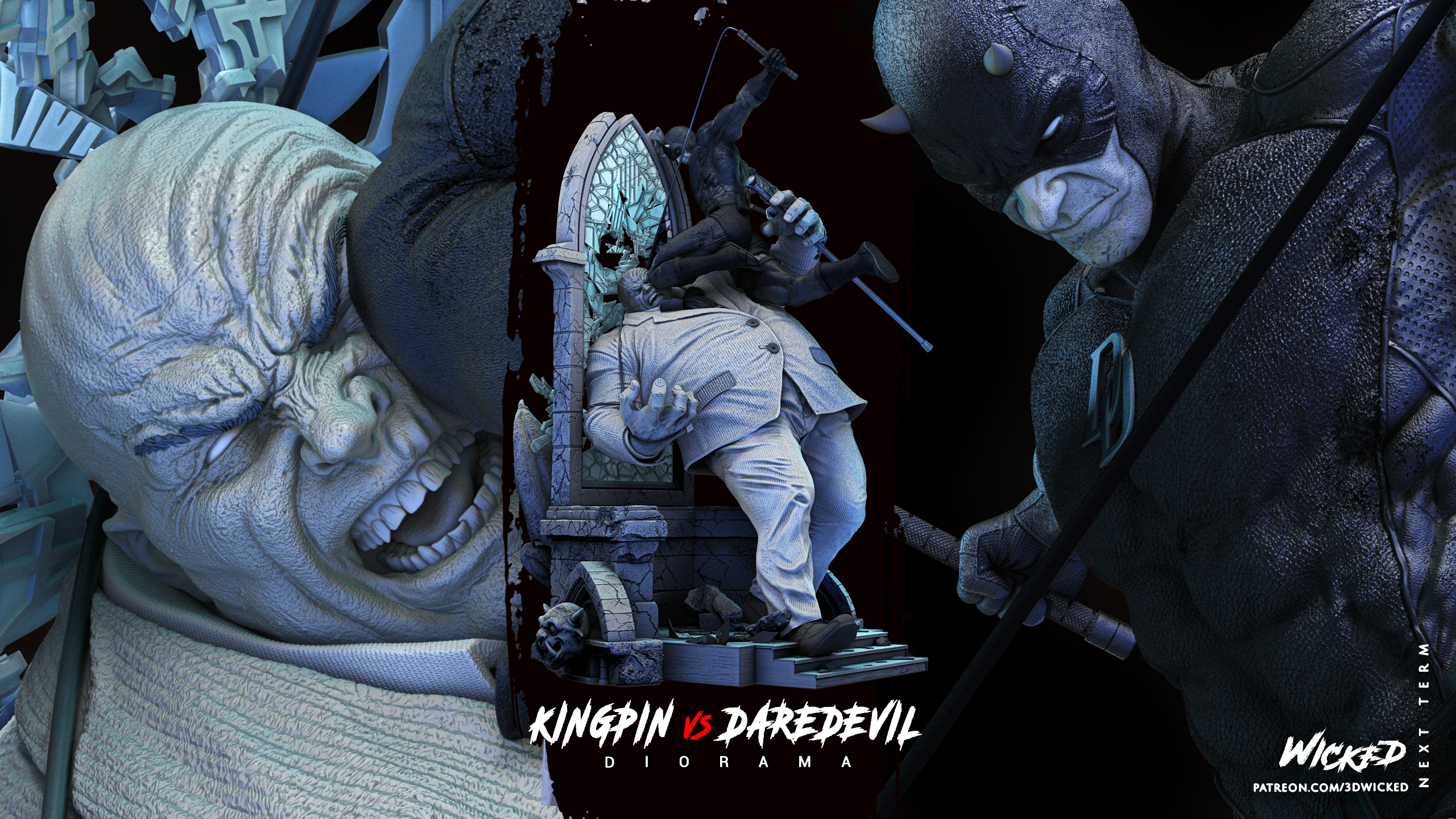 KINGPIN VS DAREDEVIL DIORAMA - WICKED