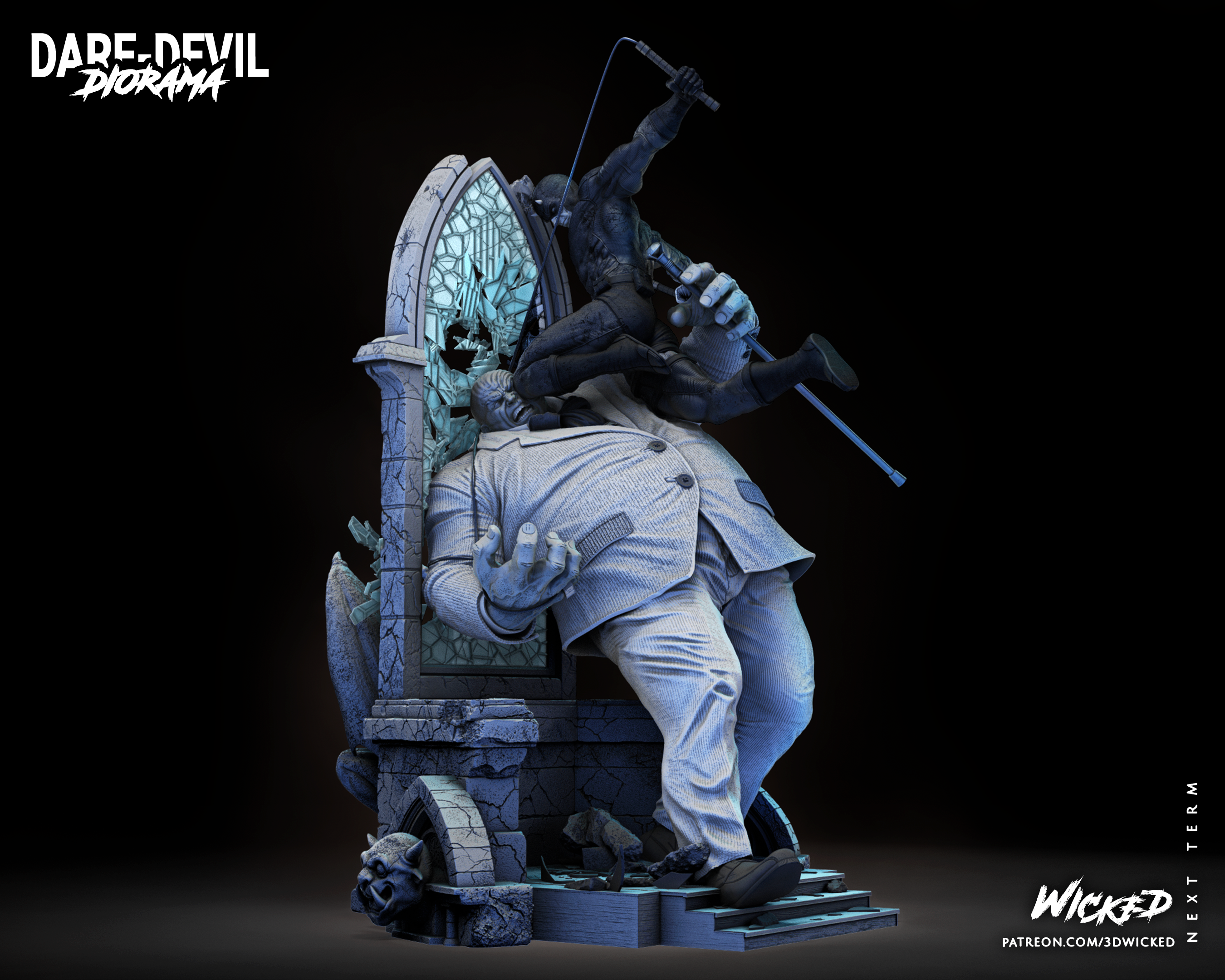 KINGPIN VS DAREDEVIL DIORAMA - WICKED