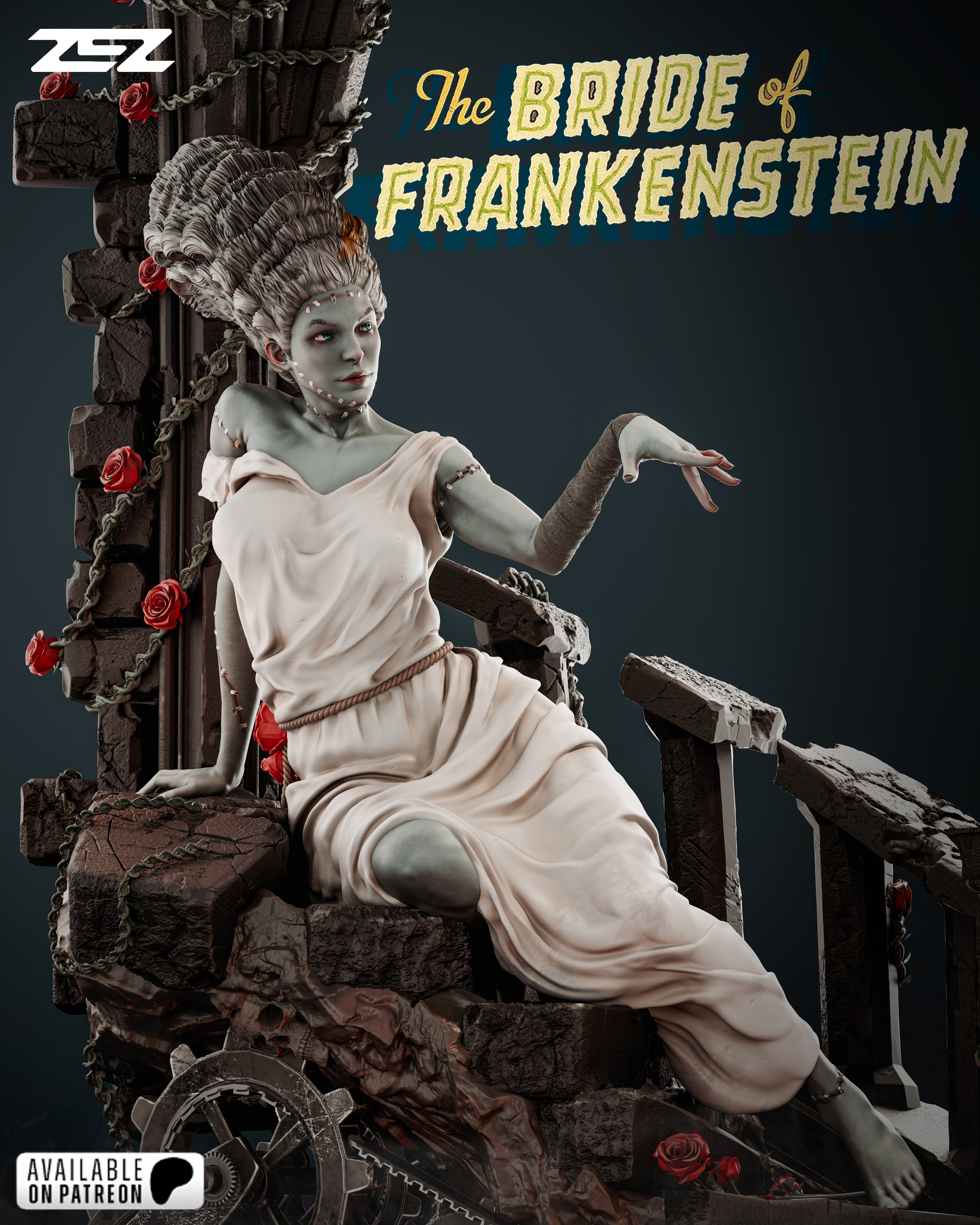 FRANKENSTEIN Y SU NOVIA DIORAMA
