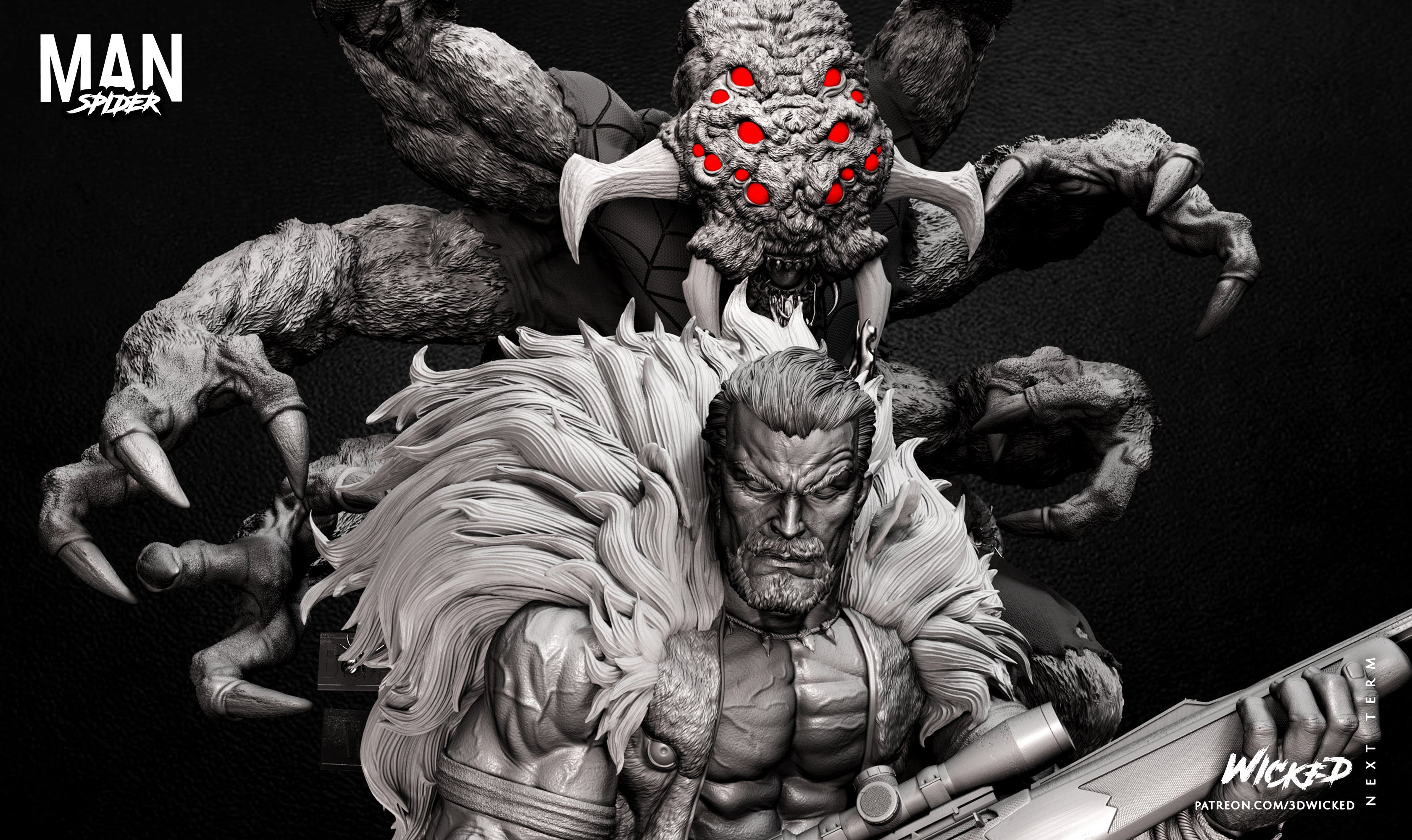 Spiderman (Monstruo) + Cazador Diorama