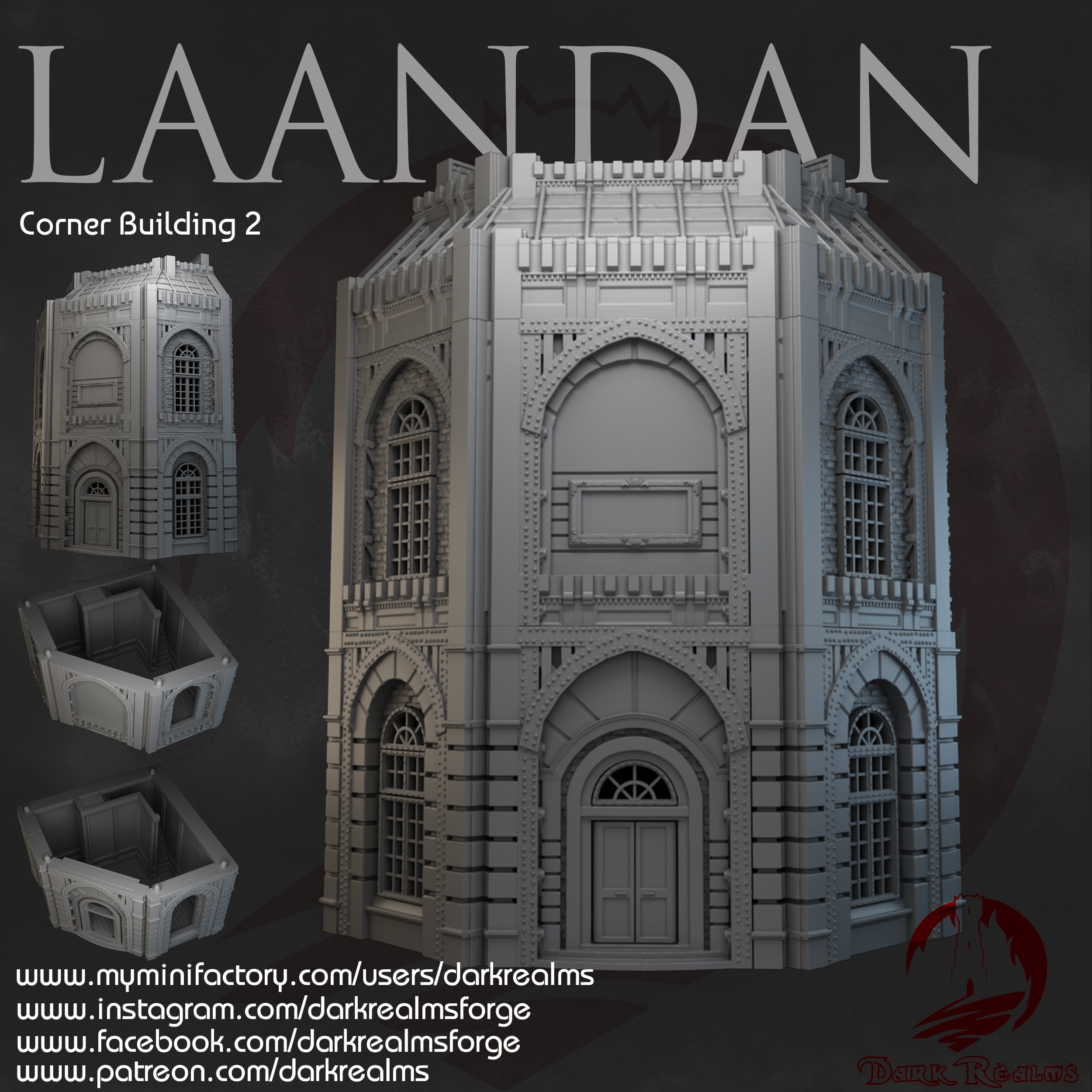 Corner Building 2 - Laandan terreno para wargames 28mm