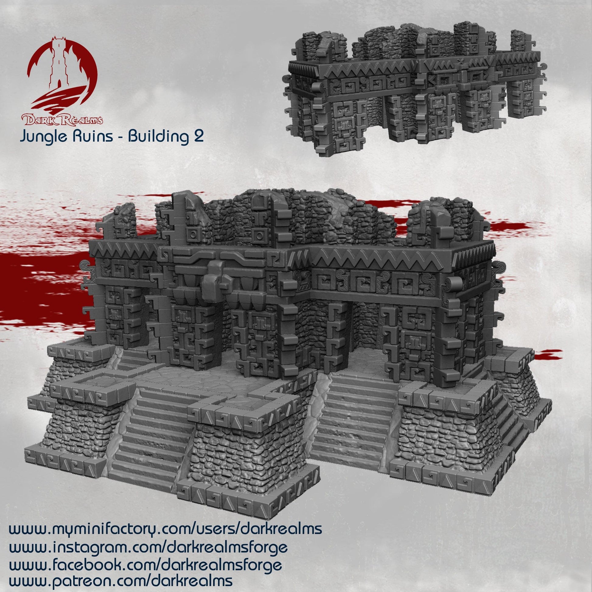 Edificio 2 Ruinas JUNGLA terreno para wargames 28mm/30mm - TODO ROL SPAIN 