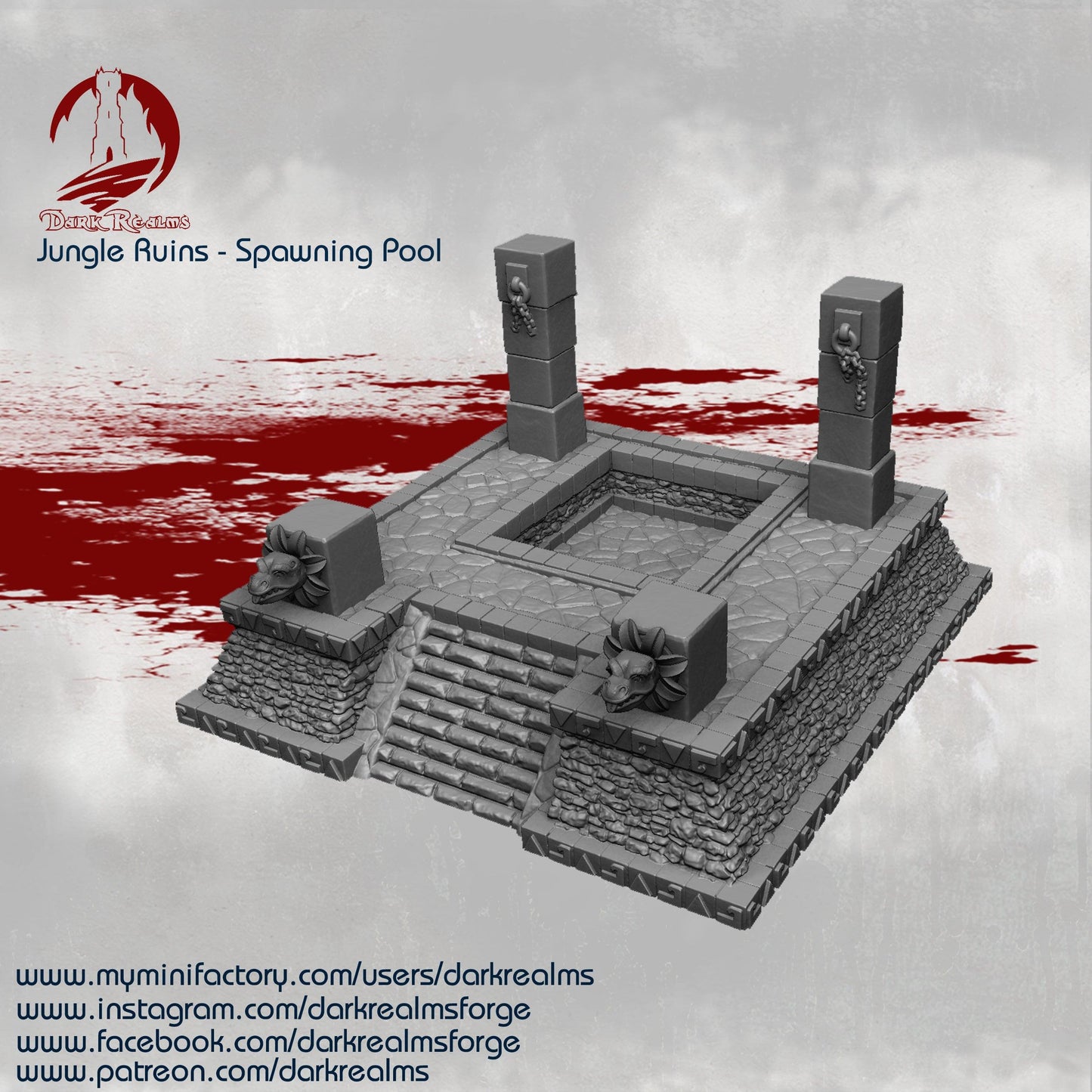 Piscina de Desove Ruinas JUNGLA terreno para wargames 28mm/30mm - TODO ROL SPAIN 