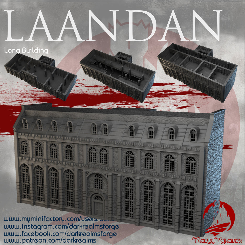 Steamtown Long Building - Laandan terreno para wargames 28mm