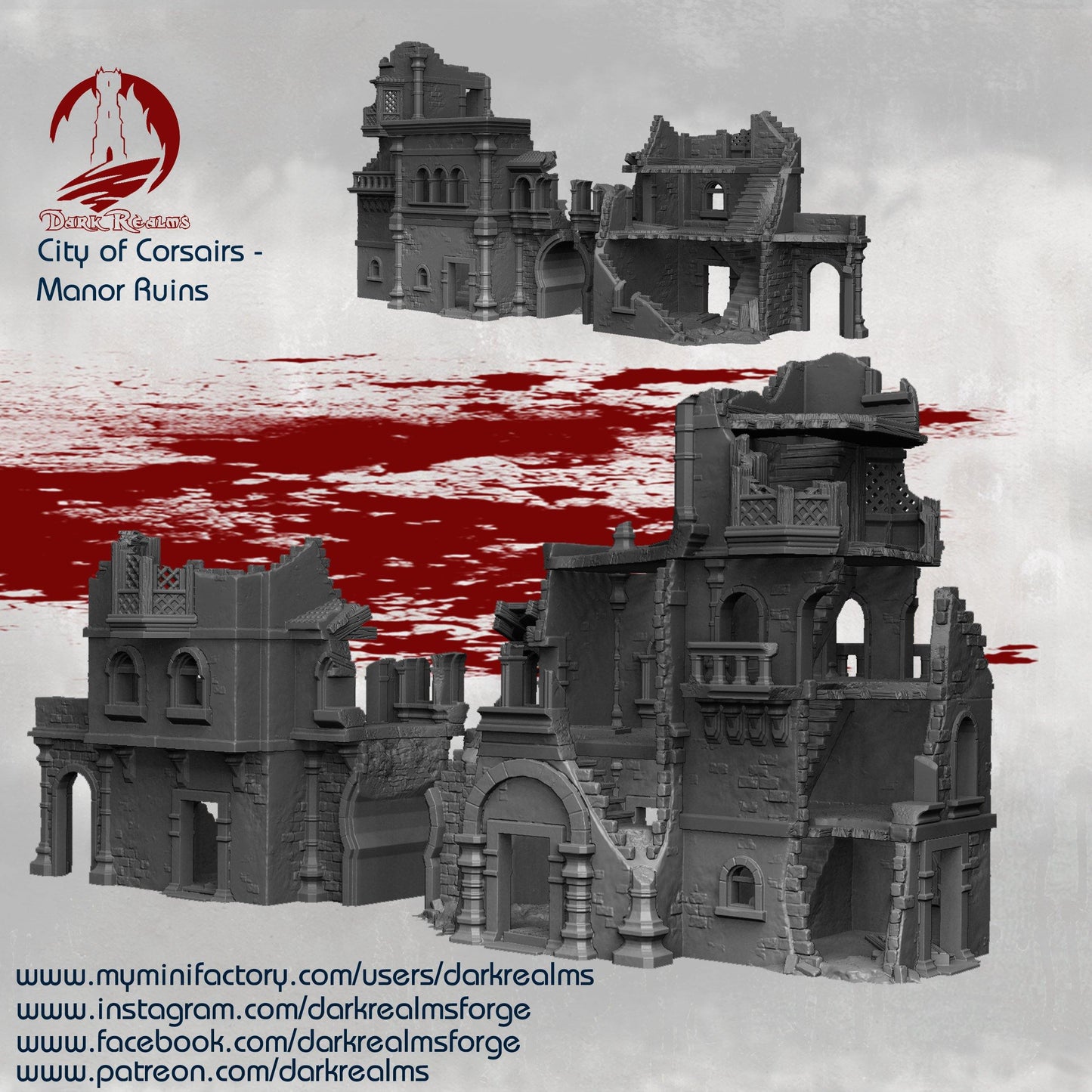 Manor Ruins - Ruinas de la Ciudad de los Corsarios terreno para wargames 28mm/30mm - TODO ROL SPAIN 