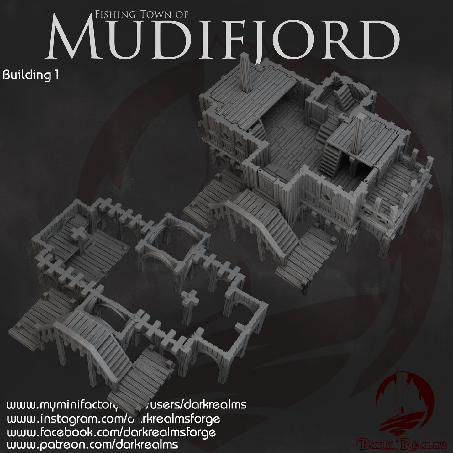 Mudifjord Edificio 1 terreno para wargames 28mm/30mm