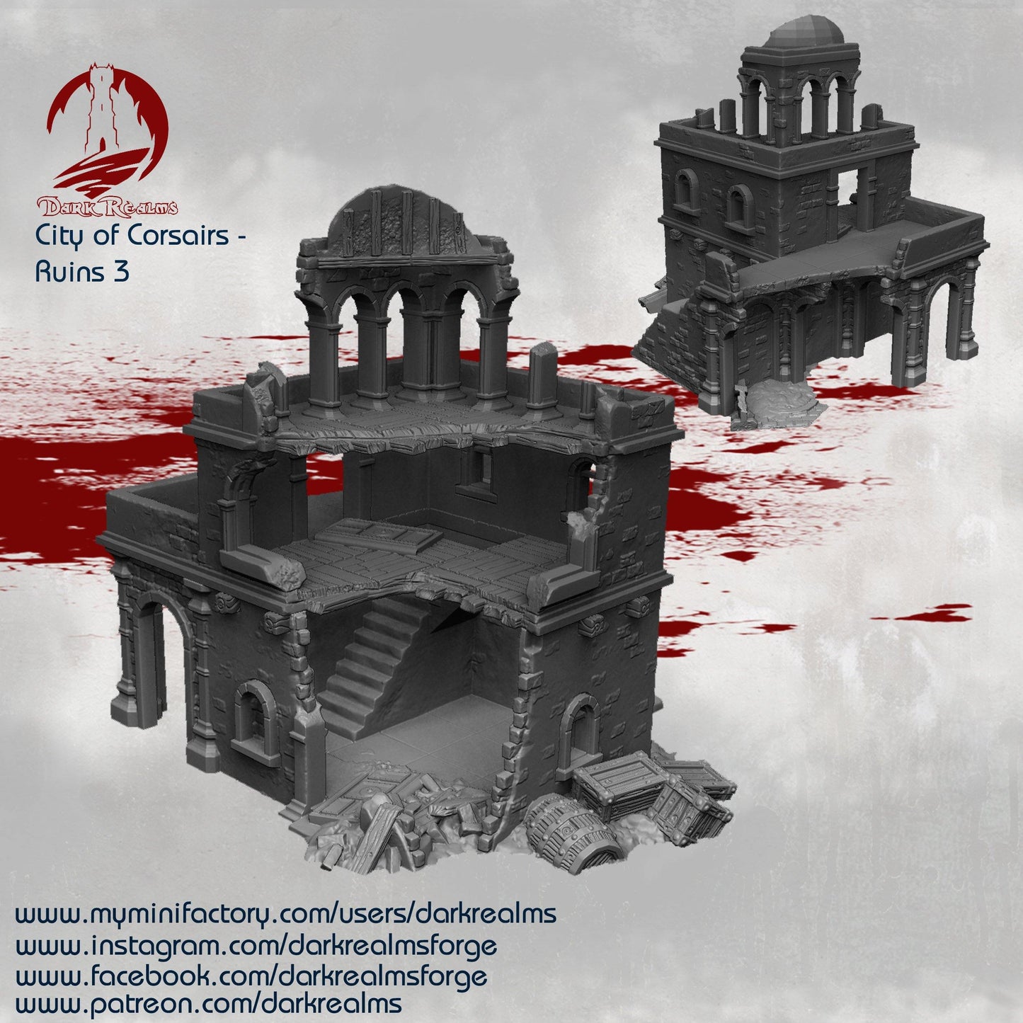 Ruinas 3 - Ruinas de la Ciudad de los Corsarios terreno para wargames 28mm/30mm - TODO ROL SPAIN 