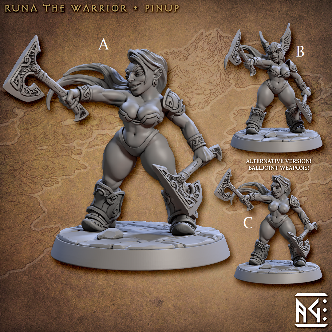 Runa the Warrior - Pinup - ENANOS Defensores de Lok-Badar II