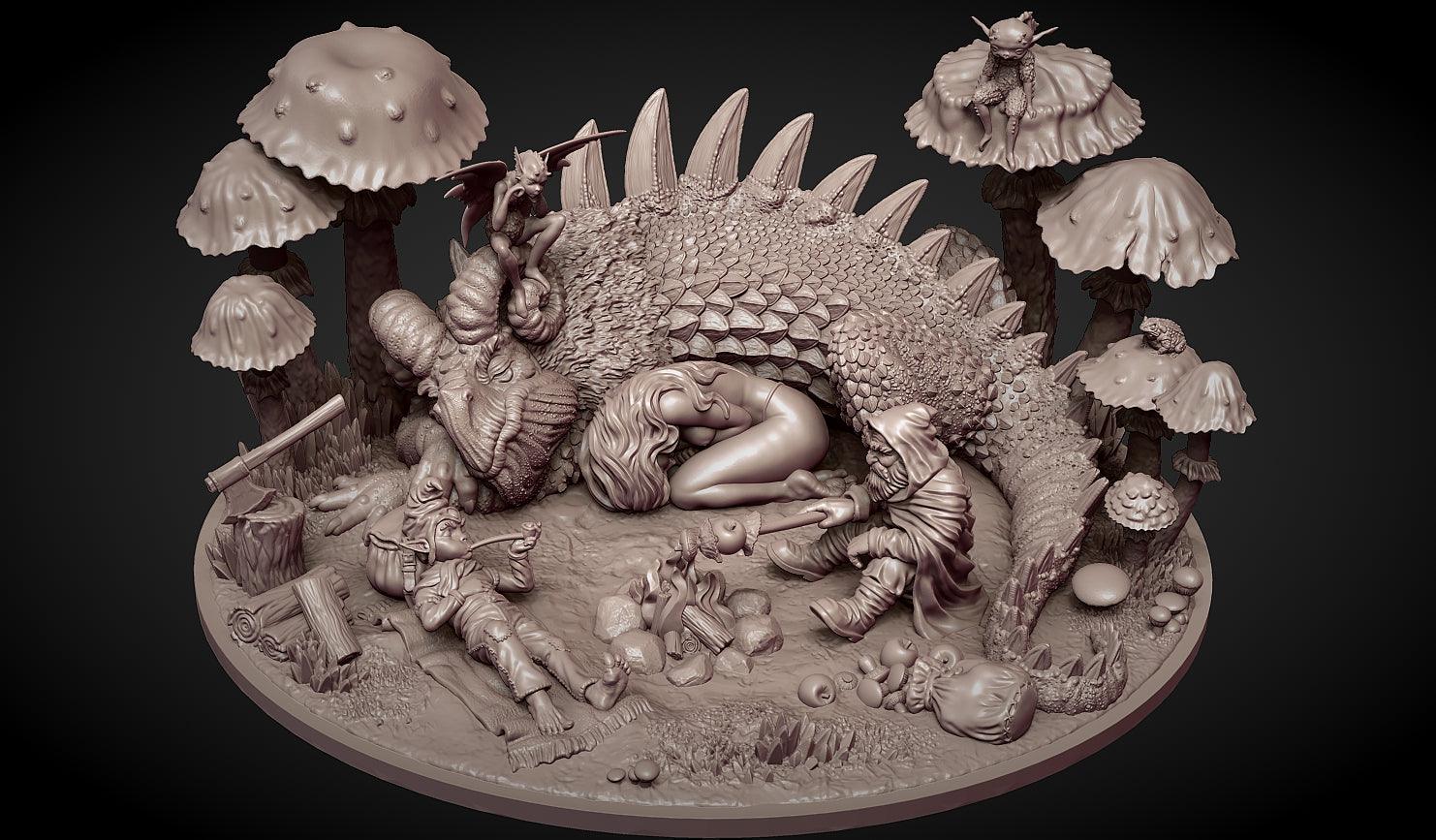 Lost in the mushroom forest Diorama 70mm - TODO ROL SPAIN 