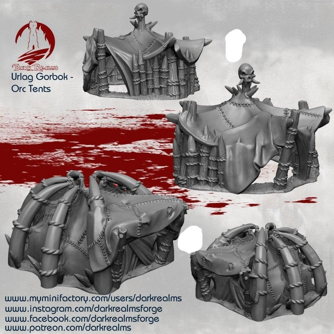 2 Tiendas de campaña Orco terreno para wargames 28mm/30mm - TODO ROL SPAIN 