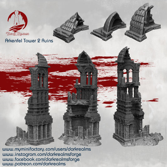 Torre en ruinas de Arkenfel para wargames 28mm/30mm