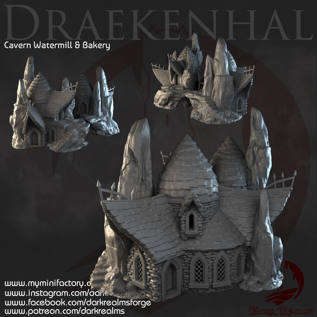 Cavern Watermill & Bakery Draekenhal para wargames 28mm/30mm - TODO ROL SPAIN 