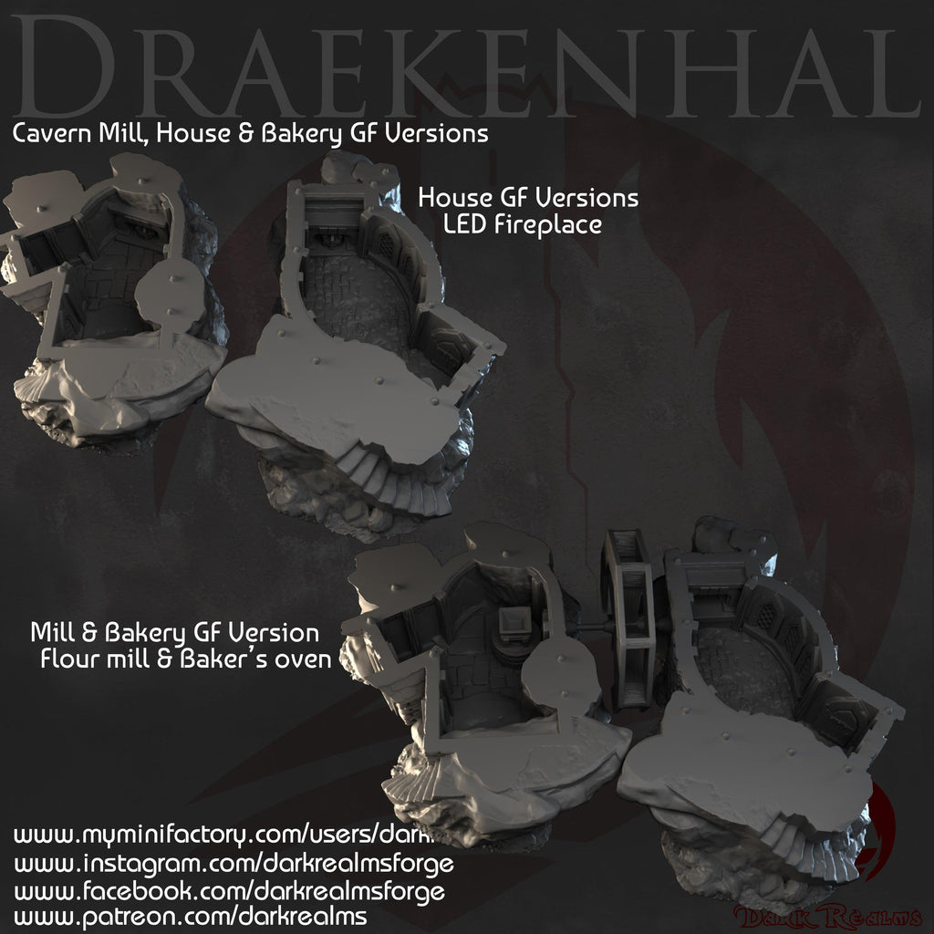 Cavern Watermill & Bakery Draekenhal para wargames 28mm/30mm - TODO ROL SPAIN 